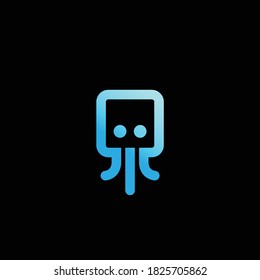 squid icon with square concept