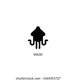 squid icon vector black design