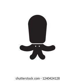 squid icon vector with glyph style. diving glyph icon