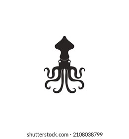 diseño del logotipo de la ilustración del vector del icono del calamar