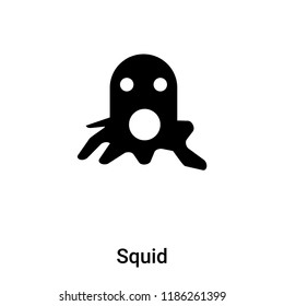 Squid icon vector isolated on white background, logo concept of Squid sign on transparent background, filled black symbol
