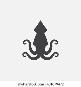 squid icon vector, solid logo illustration, pictogram isolated on white