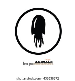 squid icon.cuttlefish.vector illustration.