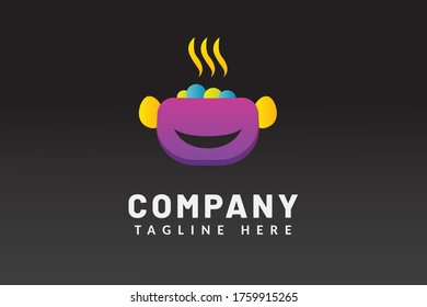 squid Illustration logo template for restaurant logo, food company, cafe brand. use for iconic mark system, implementation for printing, website, business card, background, pattern, and marketing