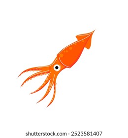 La ilustración de calamar sobre fondo aislado.