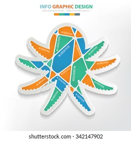 Squid info graphic design. Clean vector
