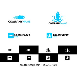 Squid and Ink company logo pack for printing, writter, creative company 