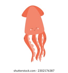 squid   isolated flat vector illustration