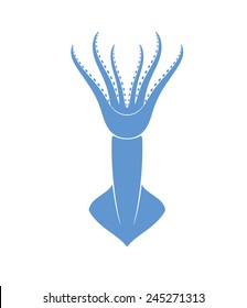 Squid. Isolated icon on white background. Vector illustration