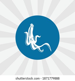 Icono de vector aislado de calamar. elemento de diseño de animales marinos