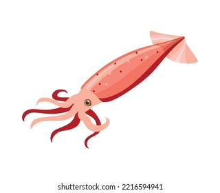 Squid isometric icon on white background 3d vector illustration