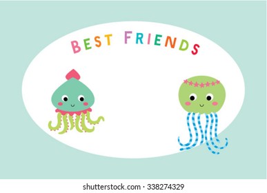 squid jellyfish best friends tag