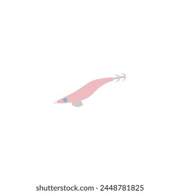 Squid jig egi shrimp vector. Fishing lure for squid.