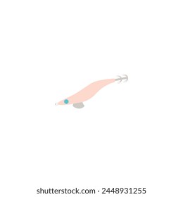 Squid jig egi shrimp vector. Fishing lure for squid.