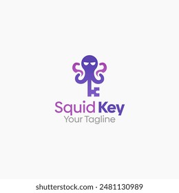 Squid Key Logo Vector Template Design. Good for Business, Start up, Agency, and Organization