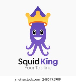 Squid King Logo Vector Template Design. Good for Business, Start up, Agency, and Organization