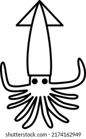 Squid (line drawing without painting)