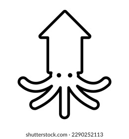 Squid line icon vector illustration graphic design