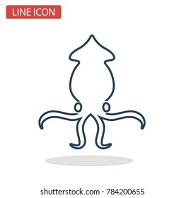 Squid line icon for web and mobile design