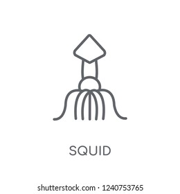 Squid linear icon. Modern outline Squid logo concept on white background from animals collection. Suitable for use on web apps, mobile apps and print media.