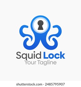 Squid Lock Logo Vector Template Design. Good for Business, Start up, Agency, and Organization
