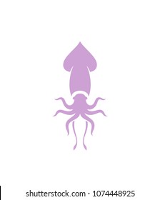 Squid. Logo. Abstract squid on white background