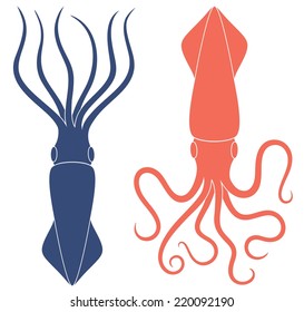 Squid logo. Abstract squid on white background