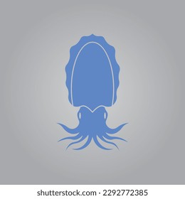squid logo with blue color design