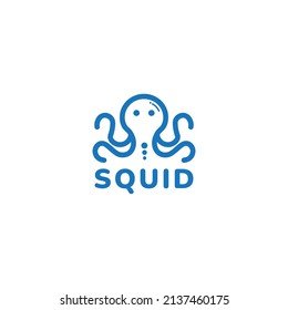 Modelos animales de diseño de logotipo de calamar