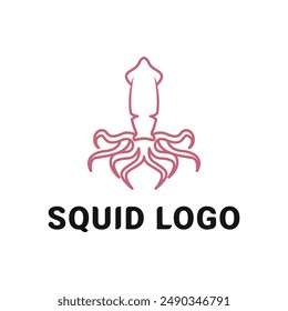 squid logo design concept line art style