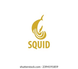 Plantilla de icono de diseño de logotipo de calamar Stok Vektor 