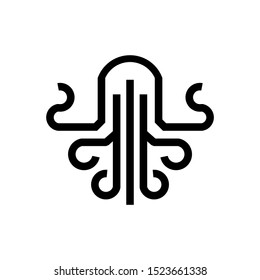 Squid logo. Isolated squid on white background. EPS 10. Vector illustration