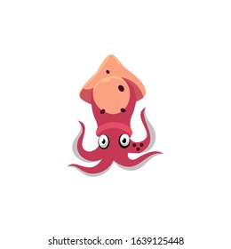 Squid logo. Isolated squid on white background. EPS 10. Vector illustration