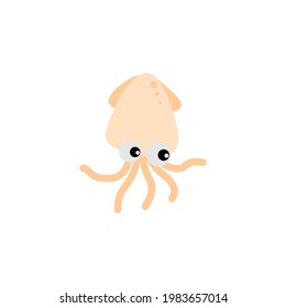 Logo de Squid. Calamar aislado sobre fondo blanco