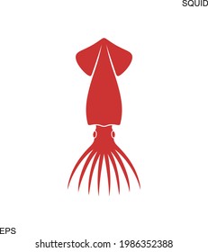 Squid logo. Isolated squid on white background
