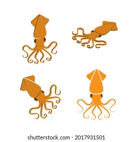 Squid logo isolated on white background.