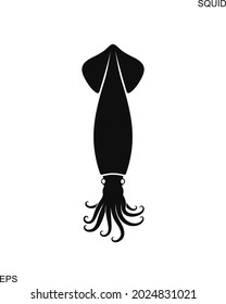Squid logo. Isolated squid on white background