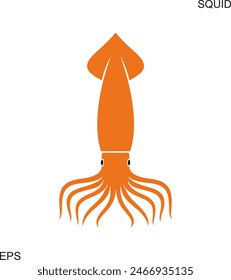 Squid logo. Isolated squid on white background