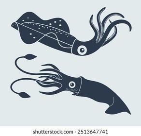 Tintenfisch-Logo. Tintenfisch einzeln auf weißem Hintergrund