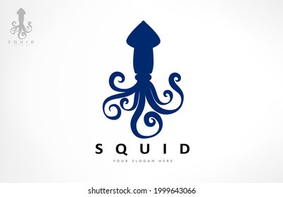 Squid logo vector. Clam design.