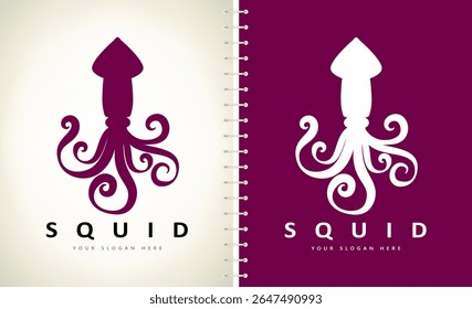 Vetor do logotipo da lula. Design de moluscos