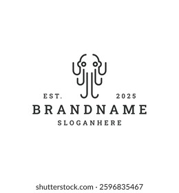 Squid logo vector hipster vintage icon illustration