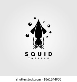 squid logo vintage vector illustration design