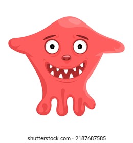 Squid Monster. halloween vector illustration, isolated cartoon on white background.