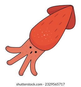 Squid, Octopus cartoon. Animal Nature. seafood restaurant.