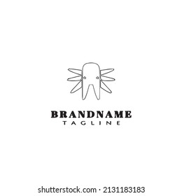 squid or octopus cartoon logo template icon design black modern simple vector illustration