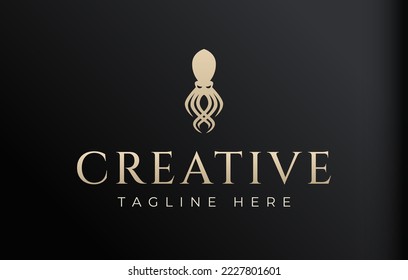 Squid Octopus Logo Design Template
