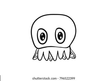 squid octopus vector drawing doodle