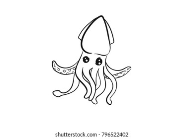 squid octopus vector drawing doodle