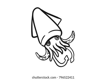 squid octopus vector drawing doodle